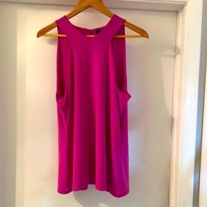 Beautiful fushia  very form fitting with zipper and hook